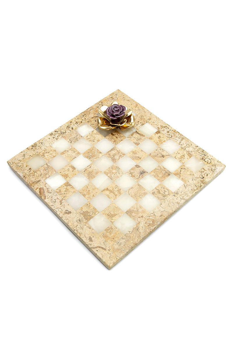 Checkmate with porcelain and brass rose