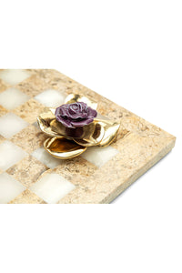 Checkmate with porcelain and brass rose