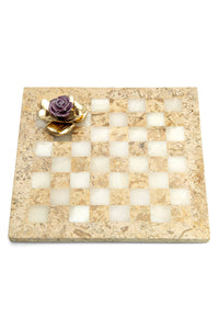 Checkmate with porcelain and brass rose